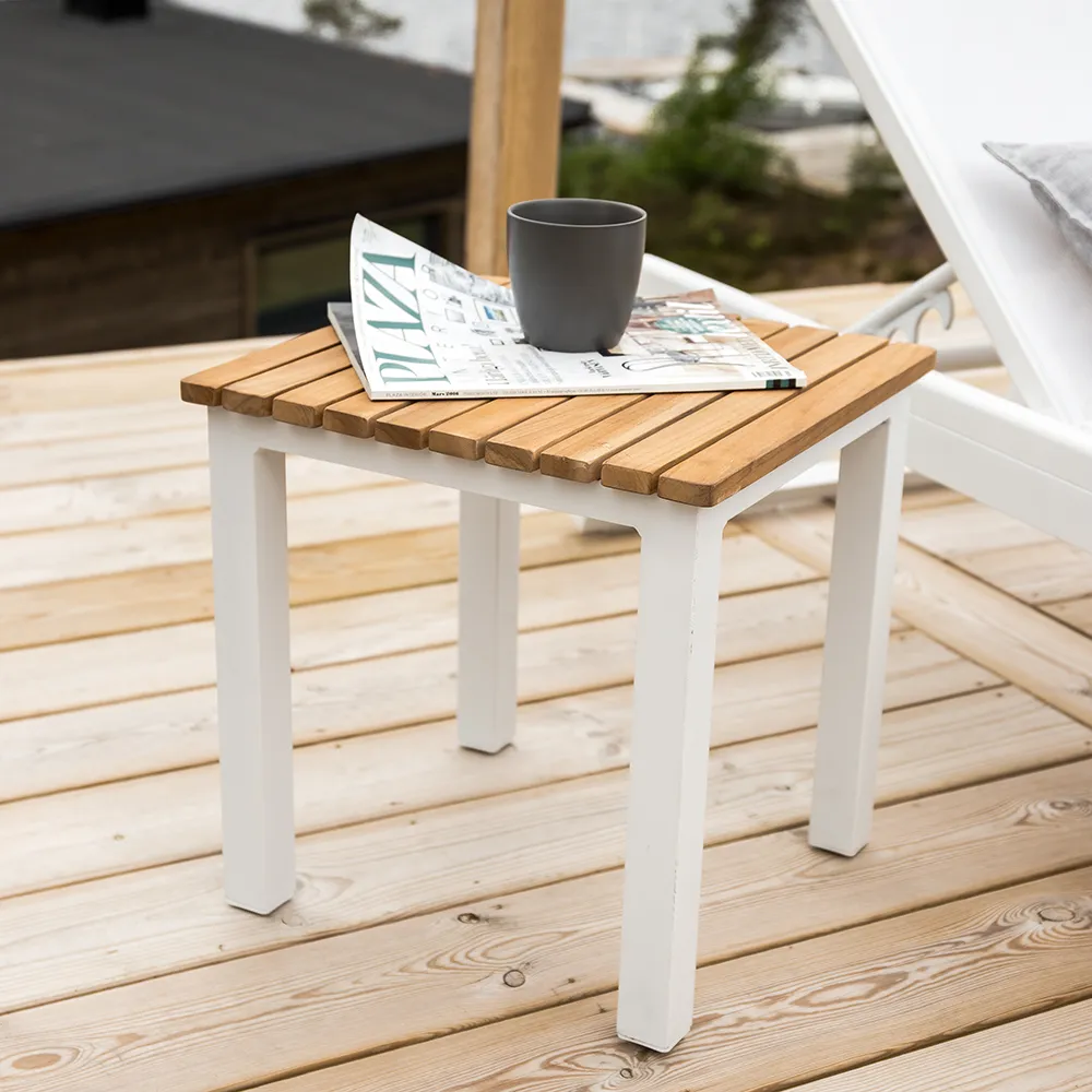 Mexico sidobord vit/teak