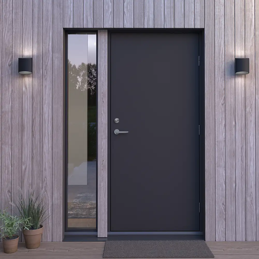 Sinne vägglampa IP44 svartstruktur LED