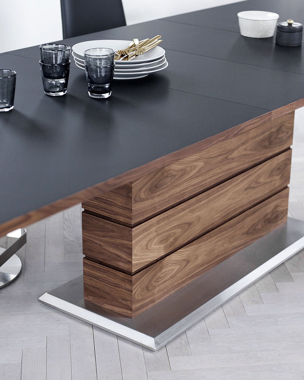 Sm30 Matbord 100X200-280 Cm Vitoljad Ek / Vit Laminat 