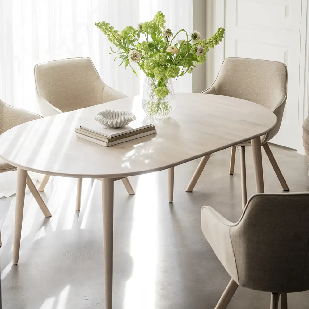 Tyler matbord ovalt 170-210x705 cm vitpigmenterad ek