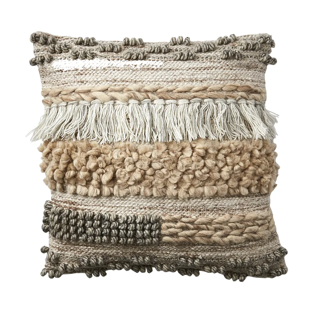 MINNA kuddfodral beige/grå