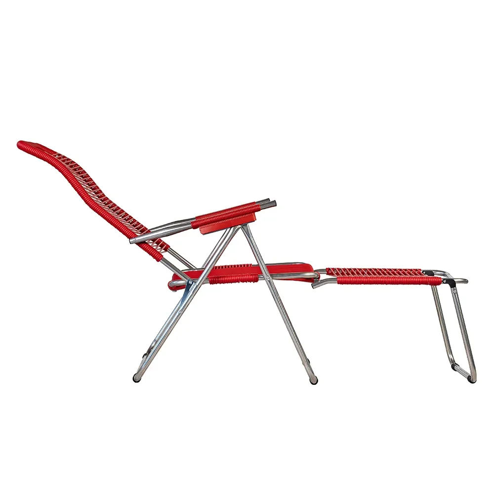 Spaghetti footrest red matt aluminium 