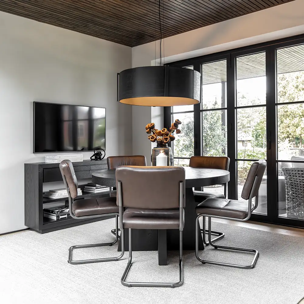 CASPIAN D/C leather Anthracite round tube