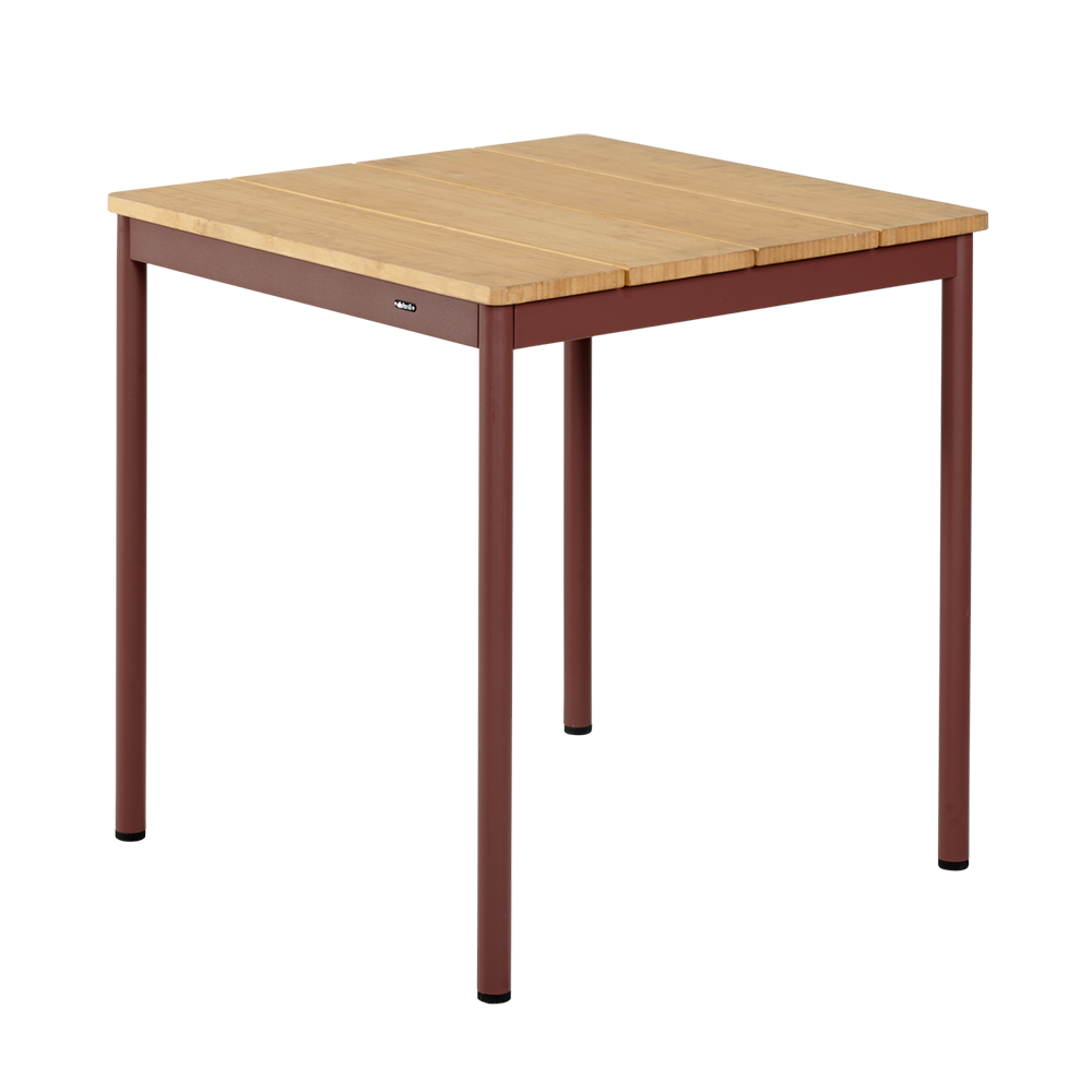 Nox Bistro bord 70x70 - Bambu/Zin Red