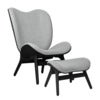 A Conversation Piece Ottoman Fotpall Black Oak/Sterling