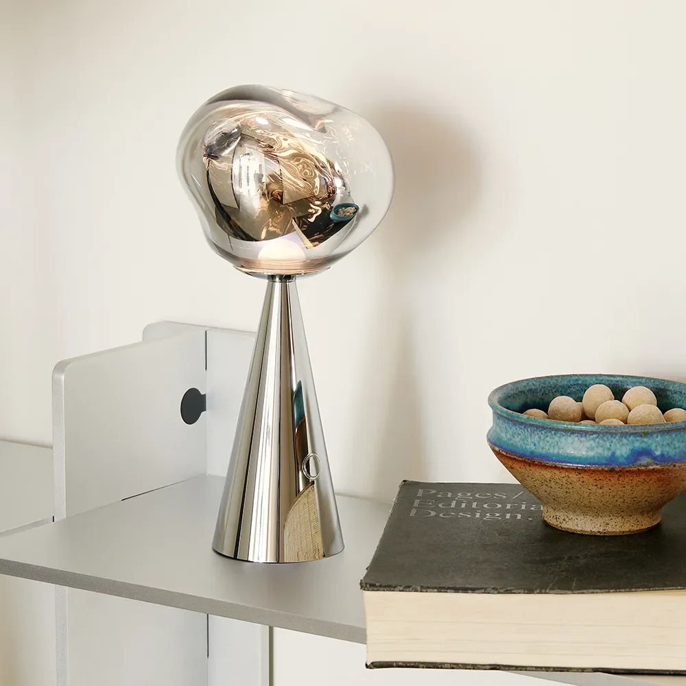 Melt Portabel lampa Silver LED