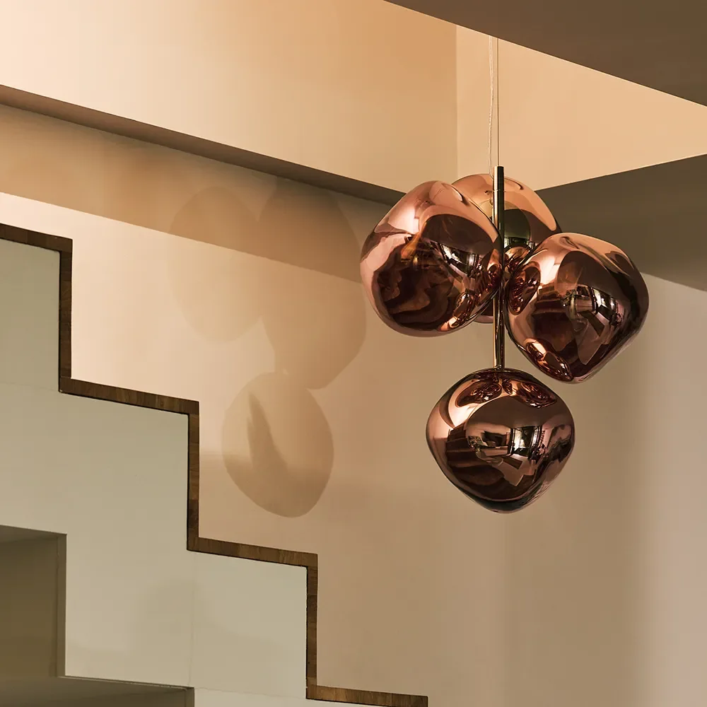 Melt Chandelier Mini Takkrona Copper LED