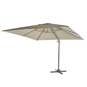 Linz  frihängande parasoll 300x300 cm light grey/khaki