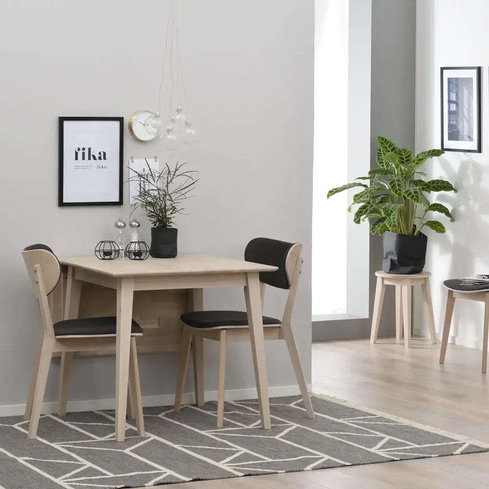 Filippa klaffbord 80-125x80 cm vitpigmenterad ek