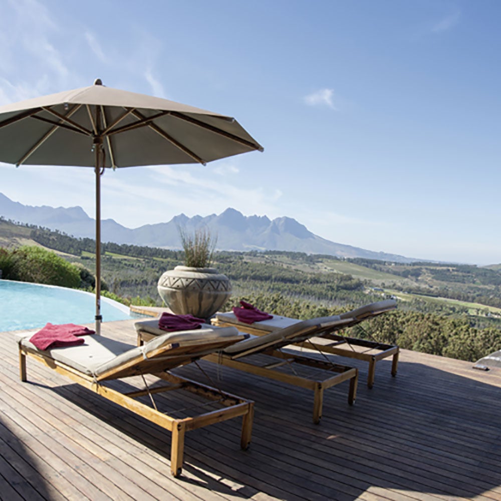 Teakwood parasoll 300 cm Kat.5 686 Urban Clay