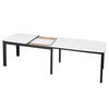 SM107 Matbord 101x160-316-368 cm Svart lackad ek - Vit laminat