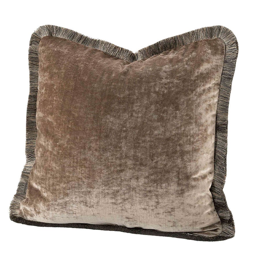Garda Velvet Beige Kuddfodral Fringe 50X50
