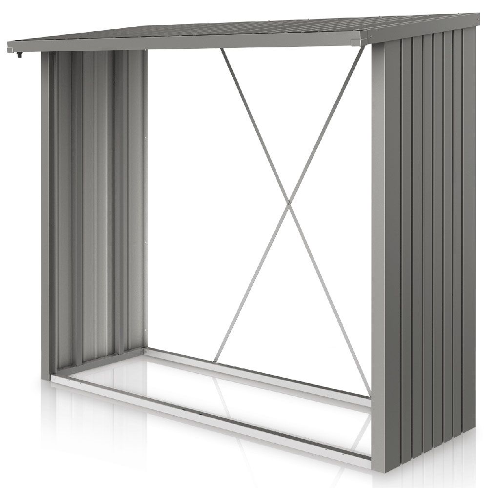 Woodstock vedförvaring 230 cm mörkgrå