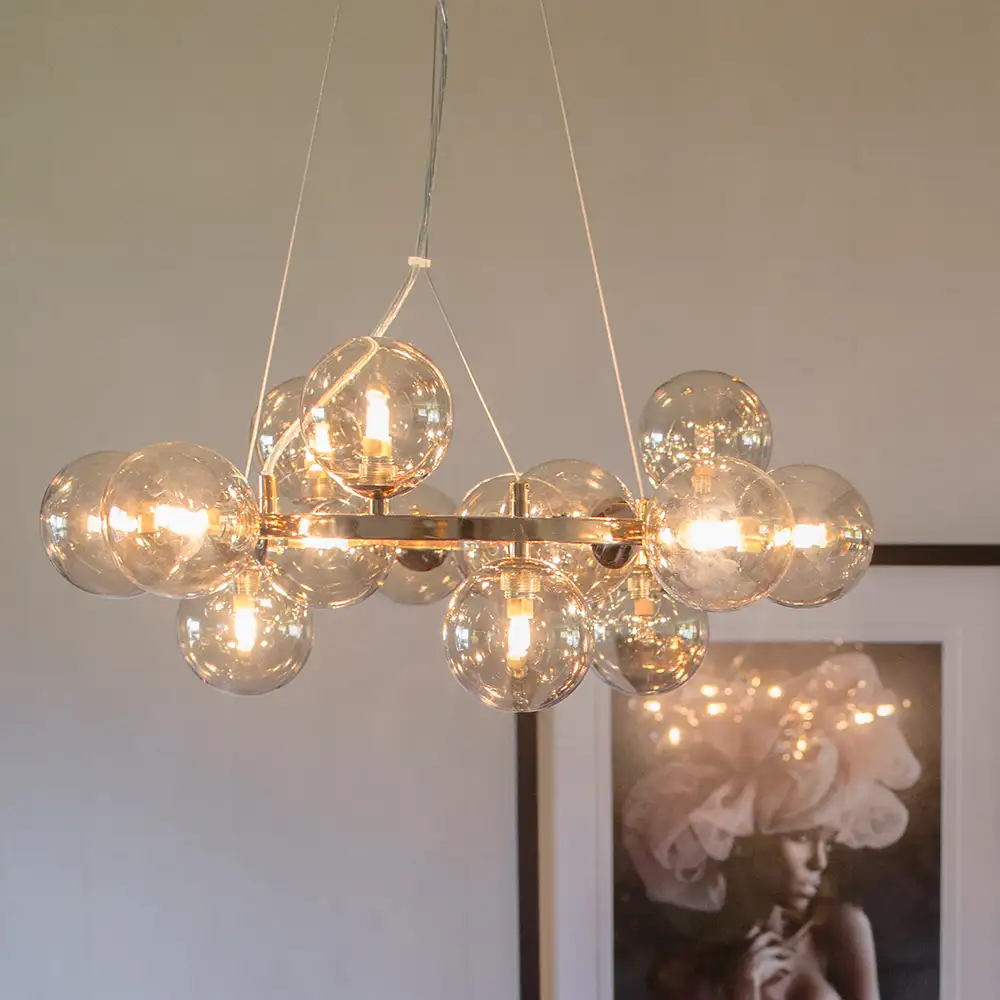 Splendor Taklampa Ø58cm Guld Amber