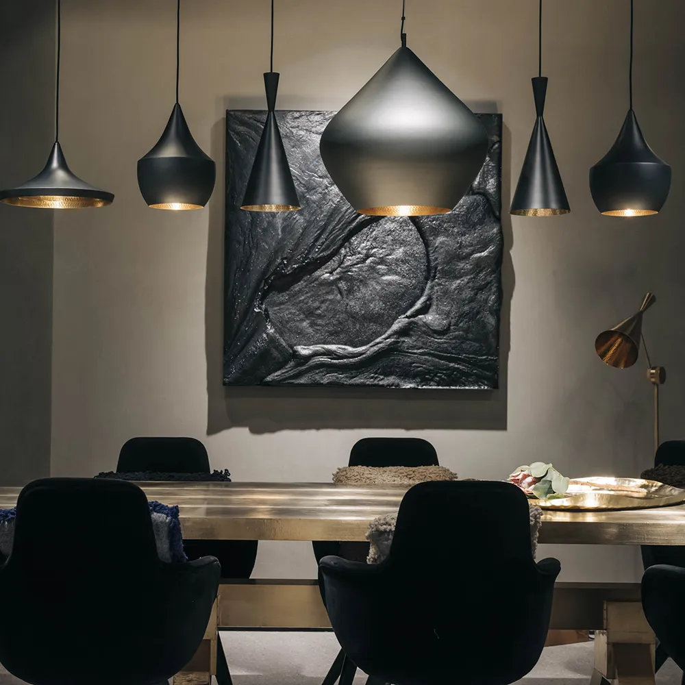 Beat Pendel Tall Black LED