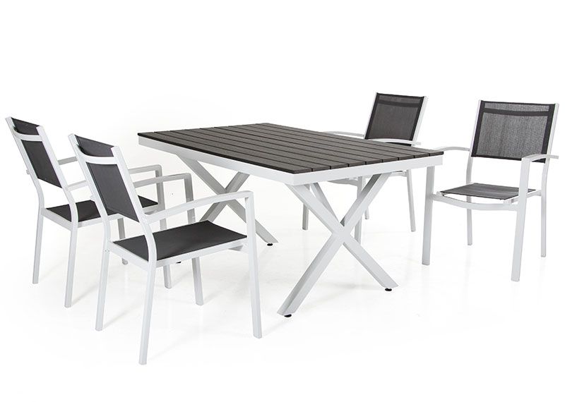 Leone Karmstol Vit / Grå 