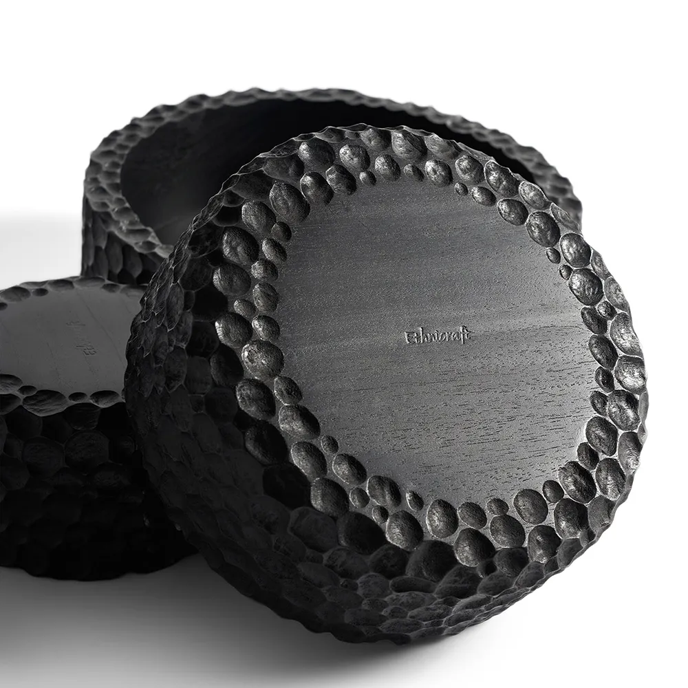 Chopped skål svartlackad mahogny- Set om 3