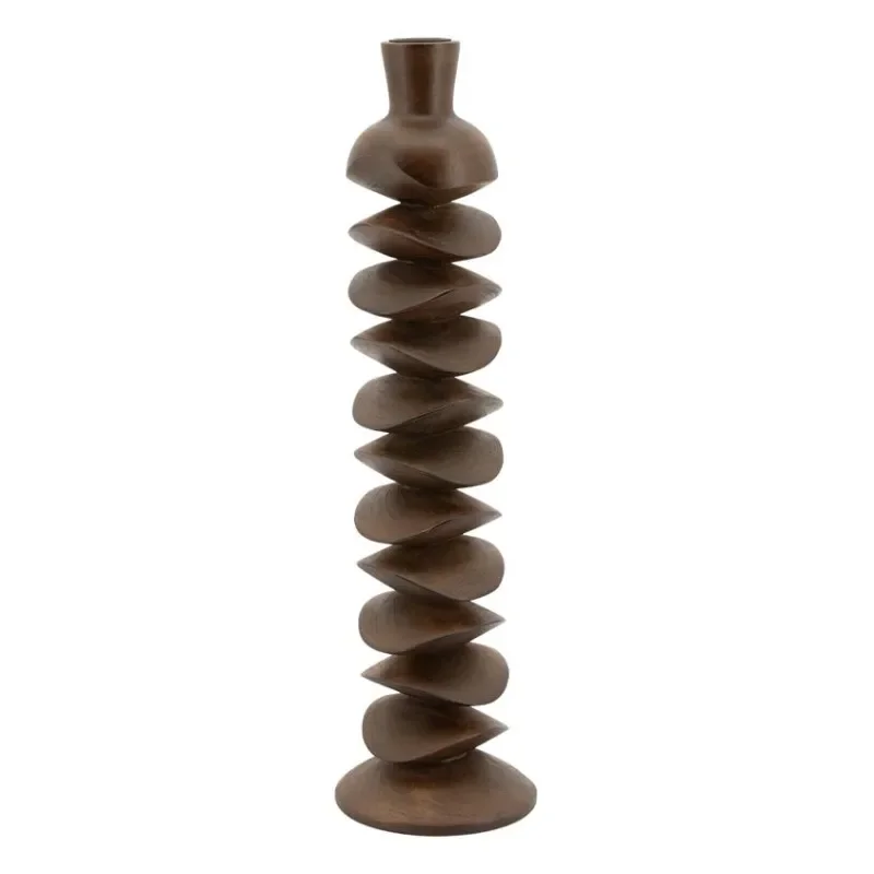 Kasane large Ljusstake 10x10x37 cm Mangoträ dark brown