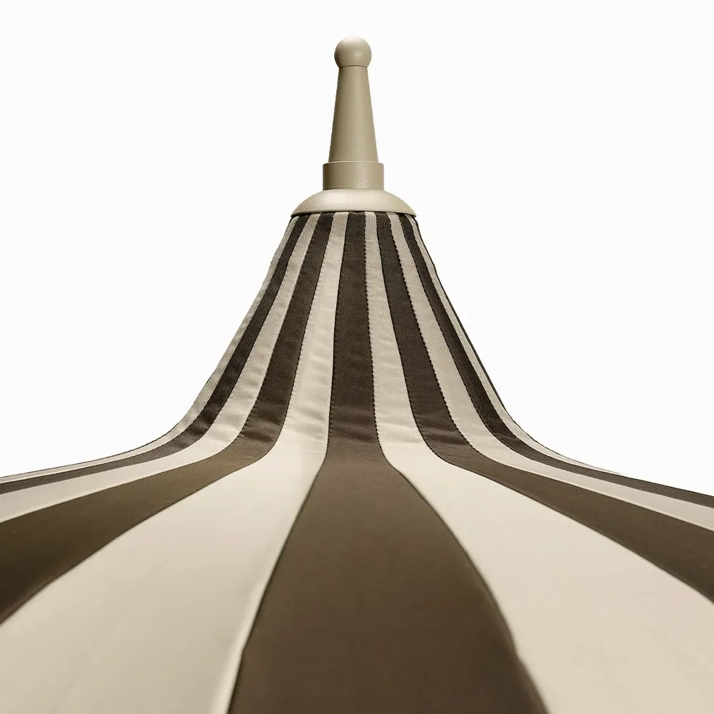 Parasoll Ø240 cm Beige/Brun randigt