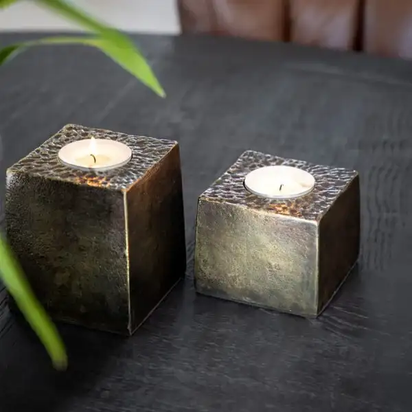 Ljuslykta Tealight stor brass antique