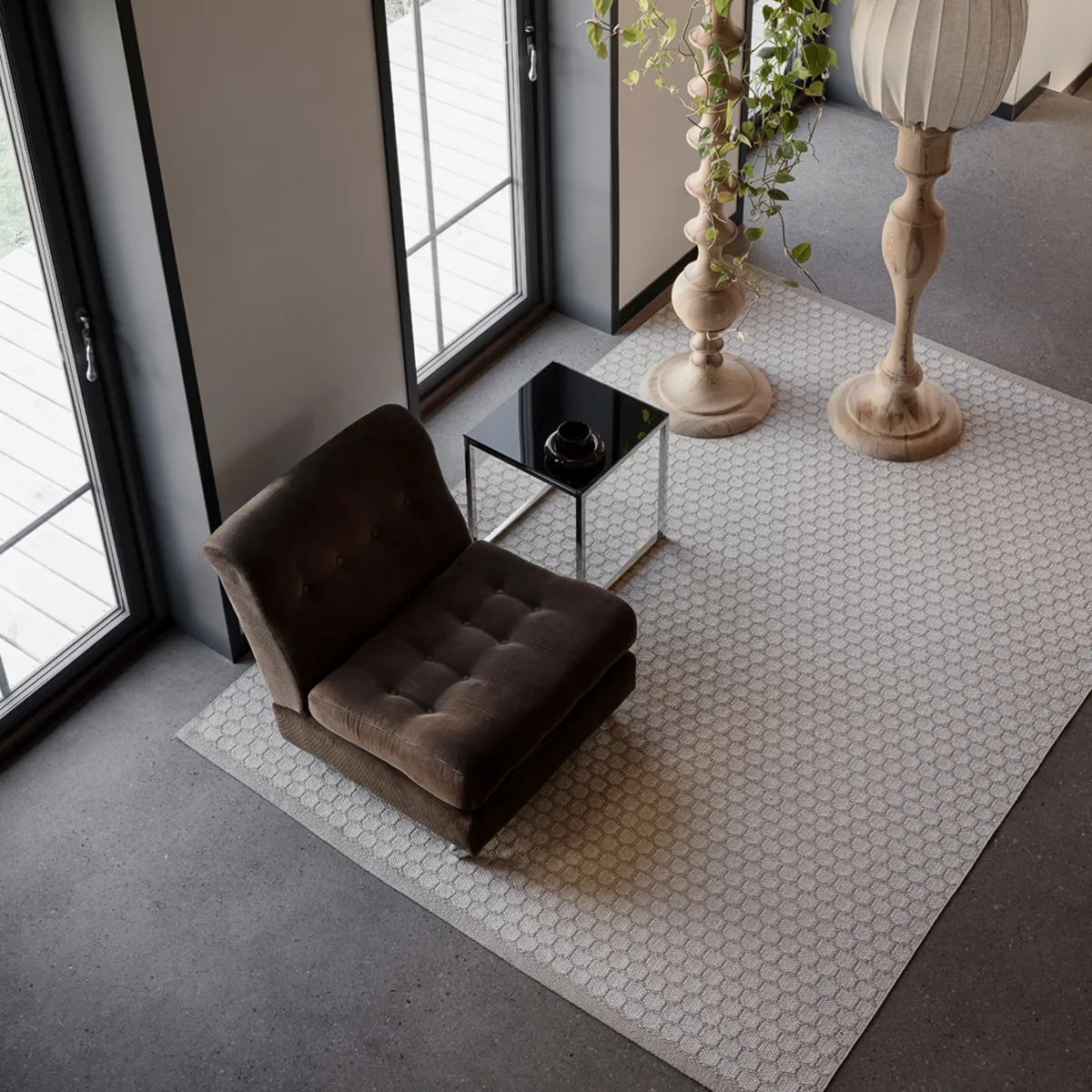 Vändbar Plastmatta MIMI Beige/Vanilla 70x240 cm