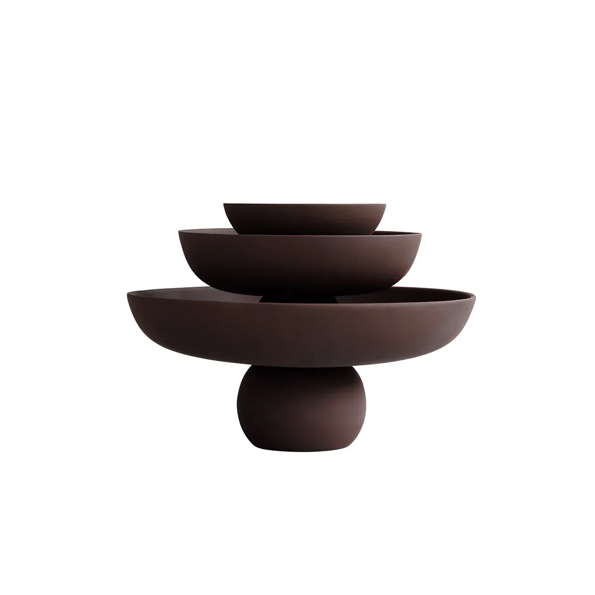 Handmålad dekorationsskål Baburu Medio Chocolate Brown Ø 30 cm