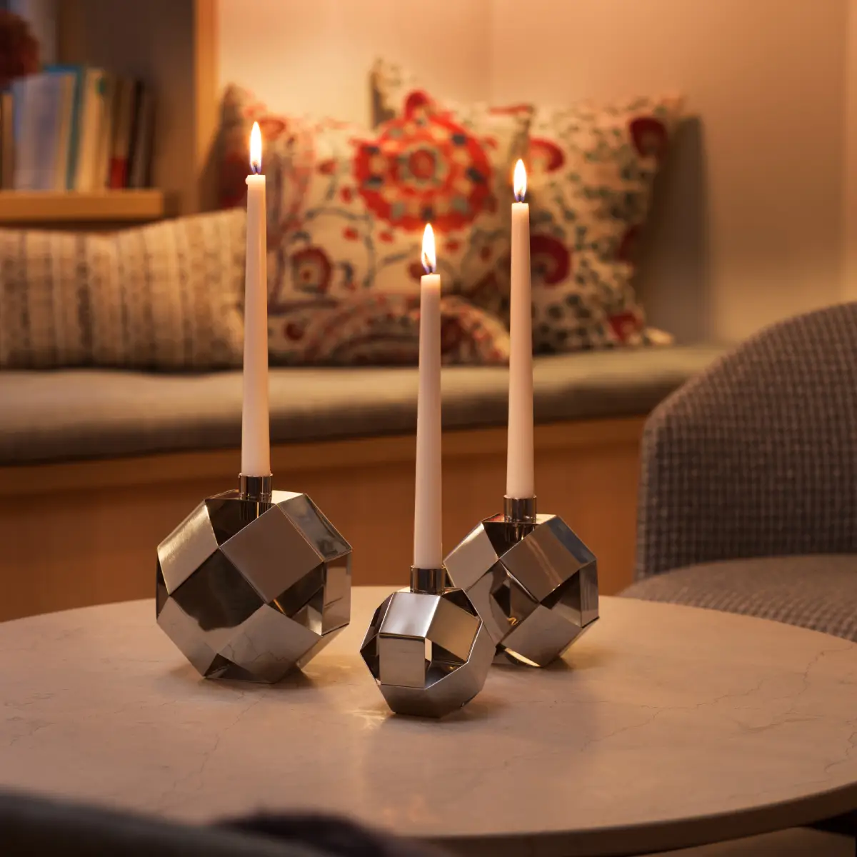 Merkurius ljusstake medium silver