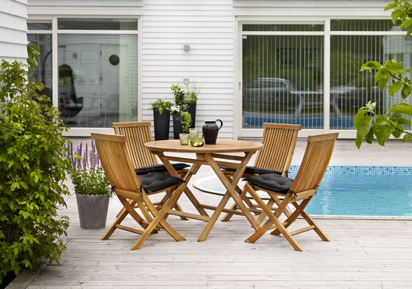 Turin fällbord 70 x 70  cm teak 