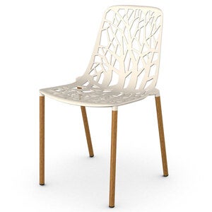 Forest matstol med Iroko klädda ben Creamy White 