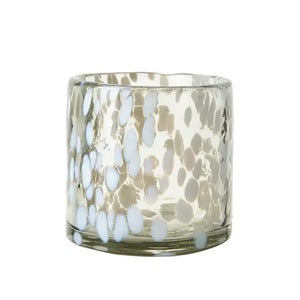 PARTY Värmeljushållare S Vit/Isblå Ø9xH9cm