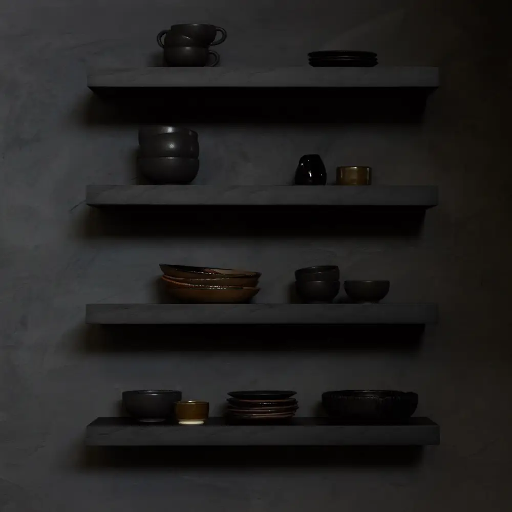 Vägghylla Svartbetsad ek 70x22 cm