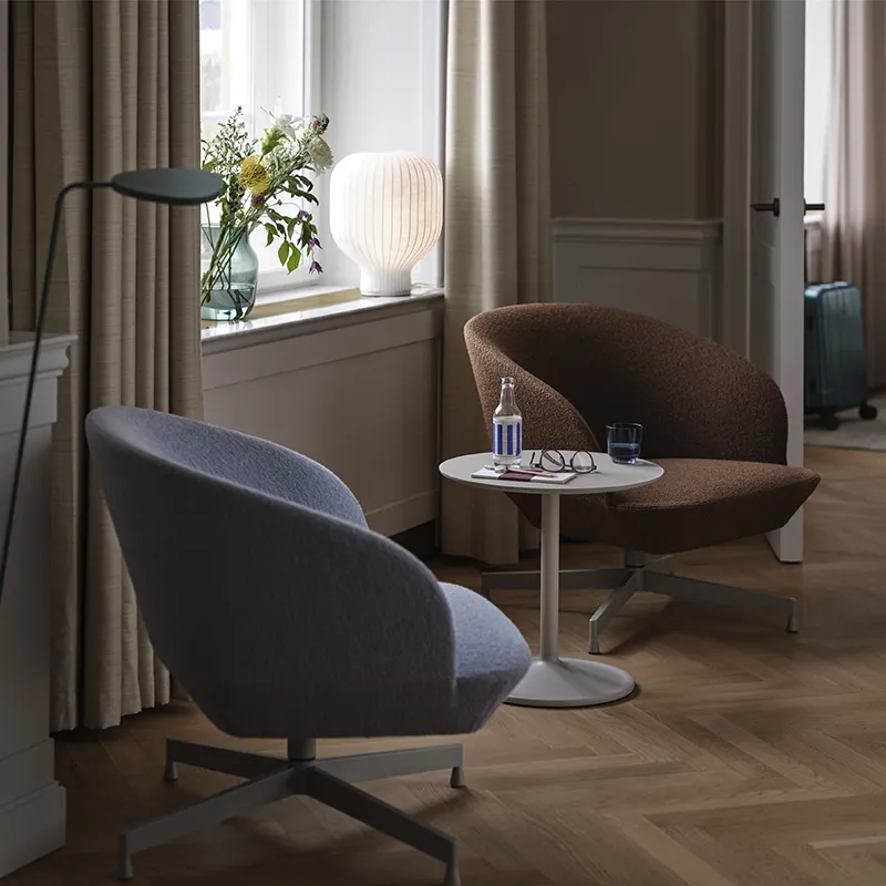 Oslo Lounge Chair Swivel Base - Vidar 146 Grey