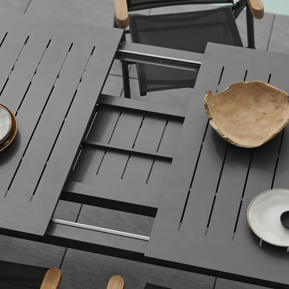 Lomma matbord 100x194-312 cm antracit