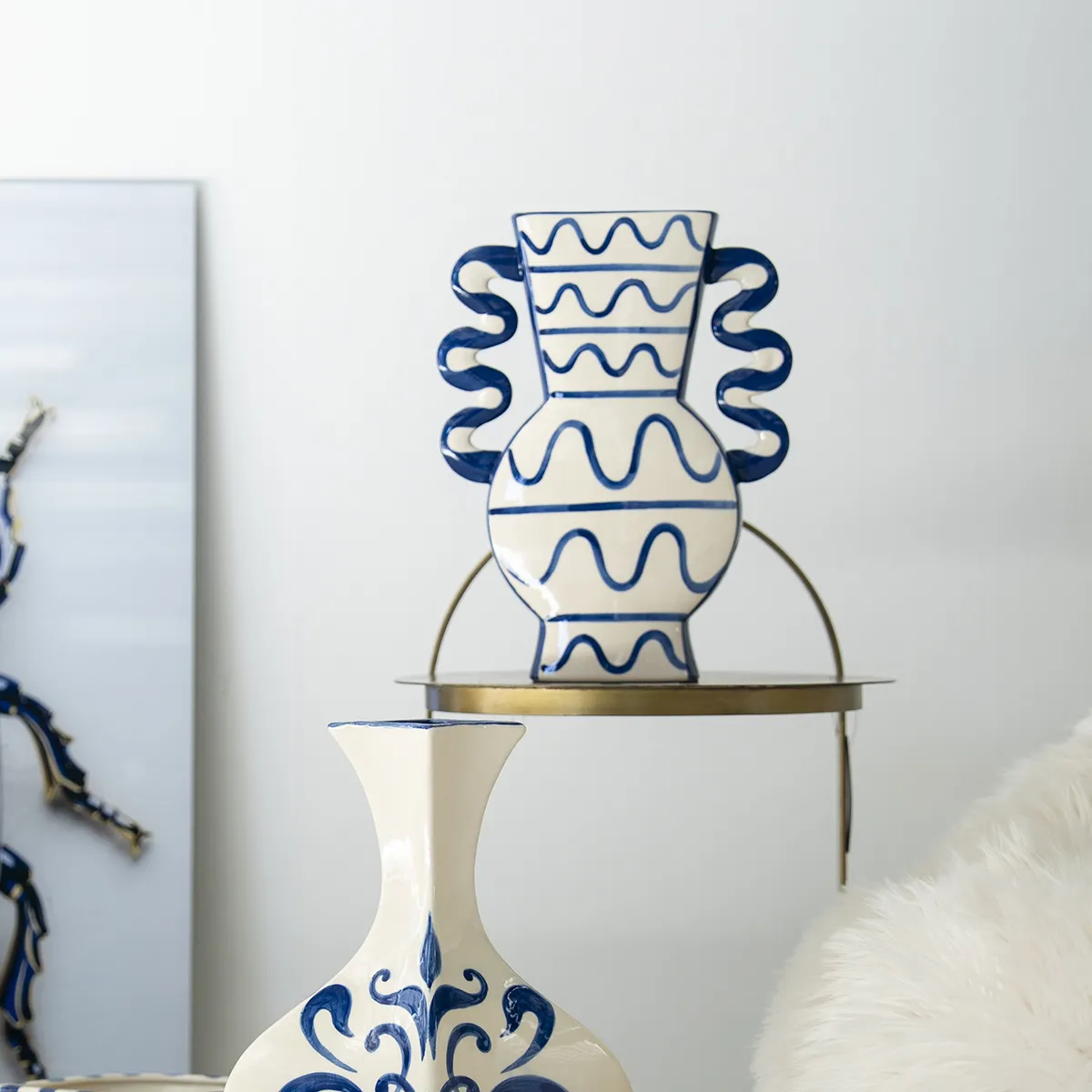 Dekorationsvas Blu 1 H50 cm