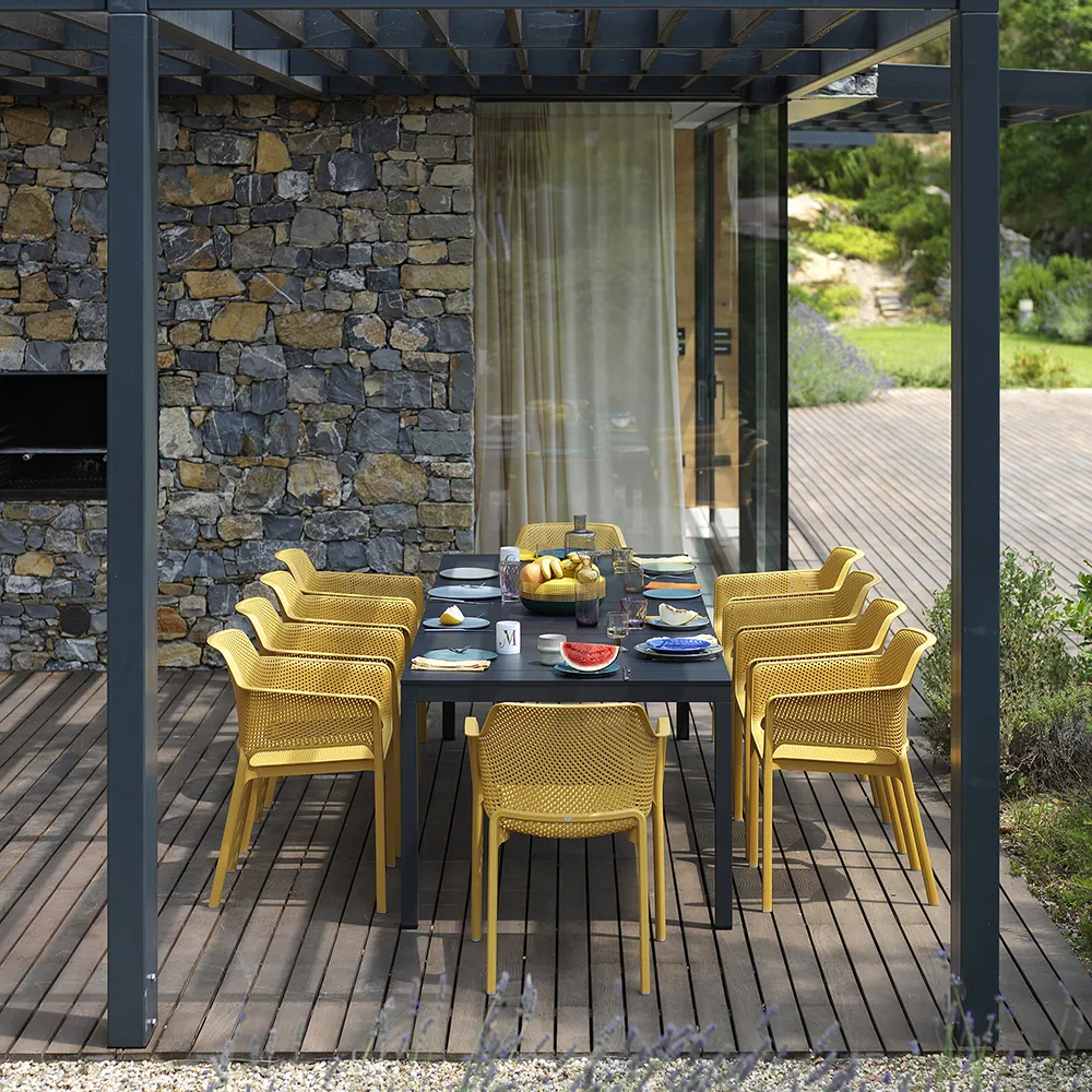 Rio Alu Matbord 210/280x100 cm Anthracite