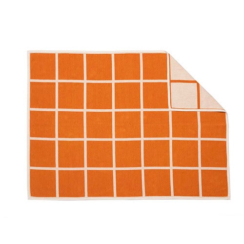 Vävd filt i lammull Criss Pale Orange