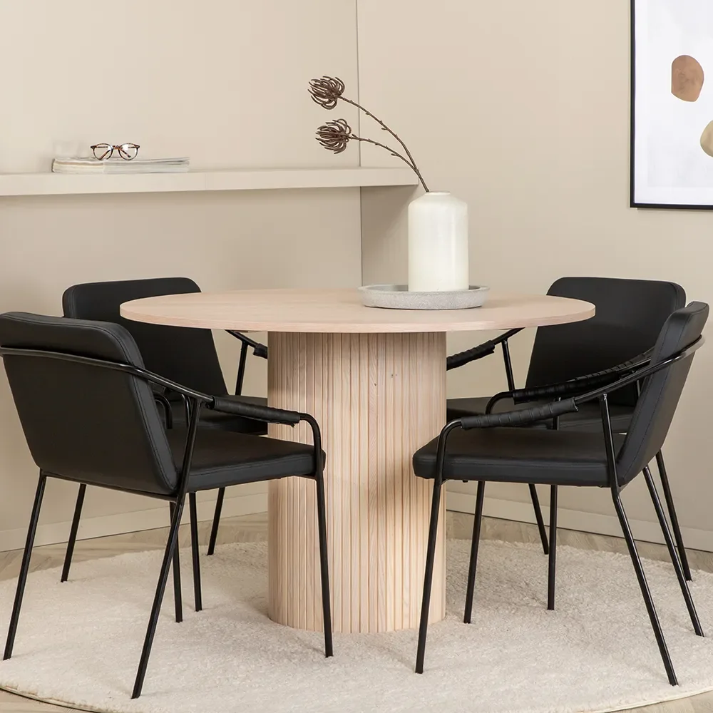 Bianca Matbord Ø110 Vitputsad