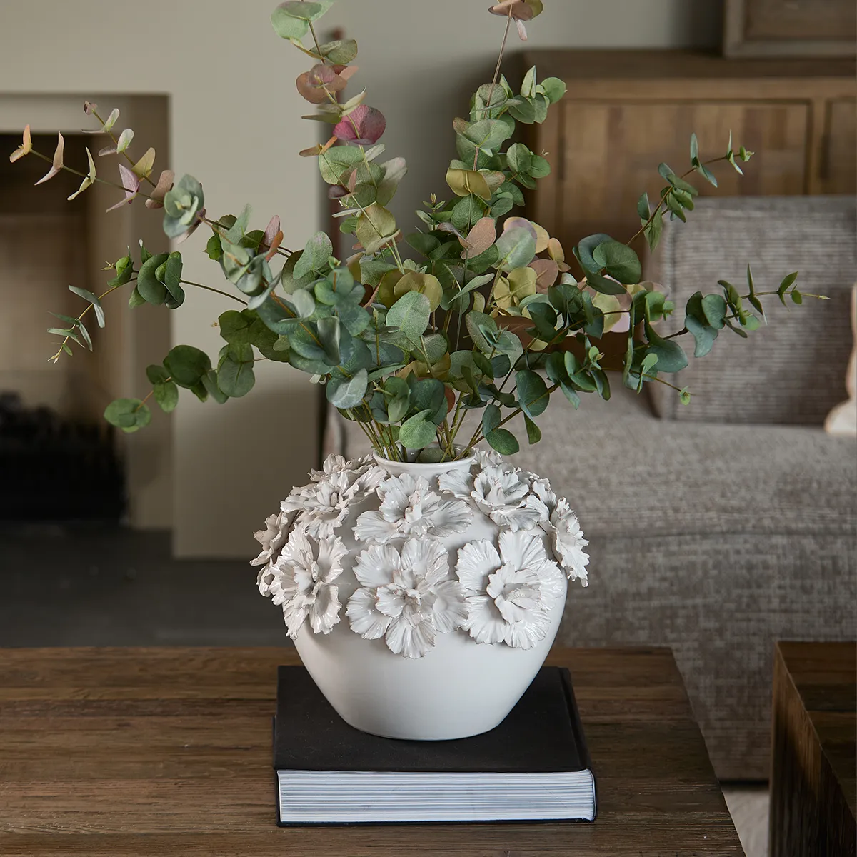 Handgjord Vas Blossom L White