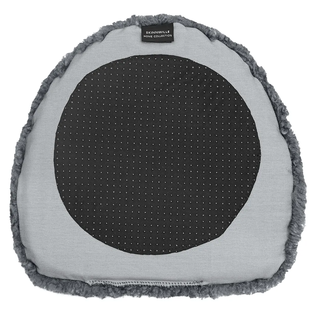 Curly forma Sittdyna fårskinn Charcoal Grey Silver