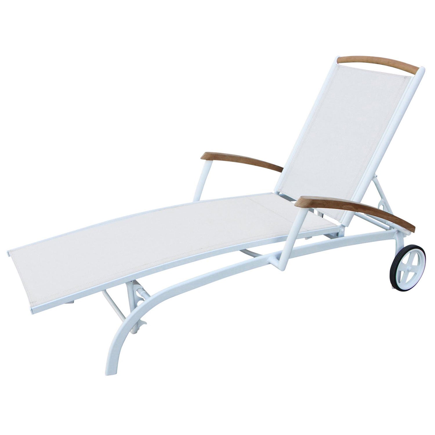 Andy vilsäng vit/offwhite teak 