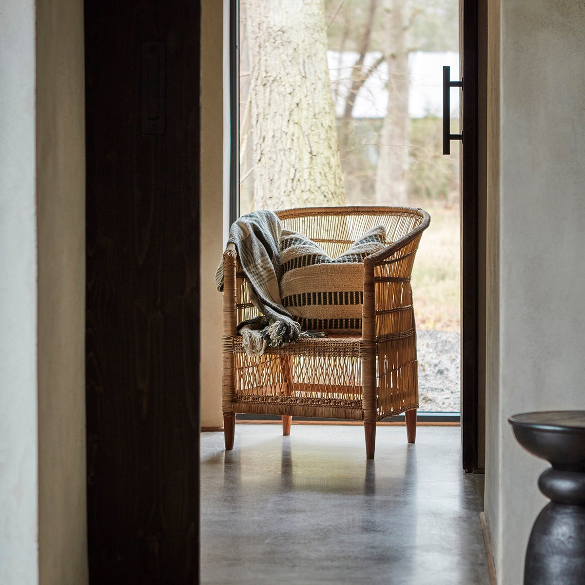 ANNA kuddfodral offwhite/grön