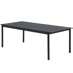 Linear Steel Matbord 220x90 cm Anthracite Black 