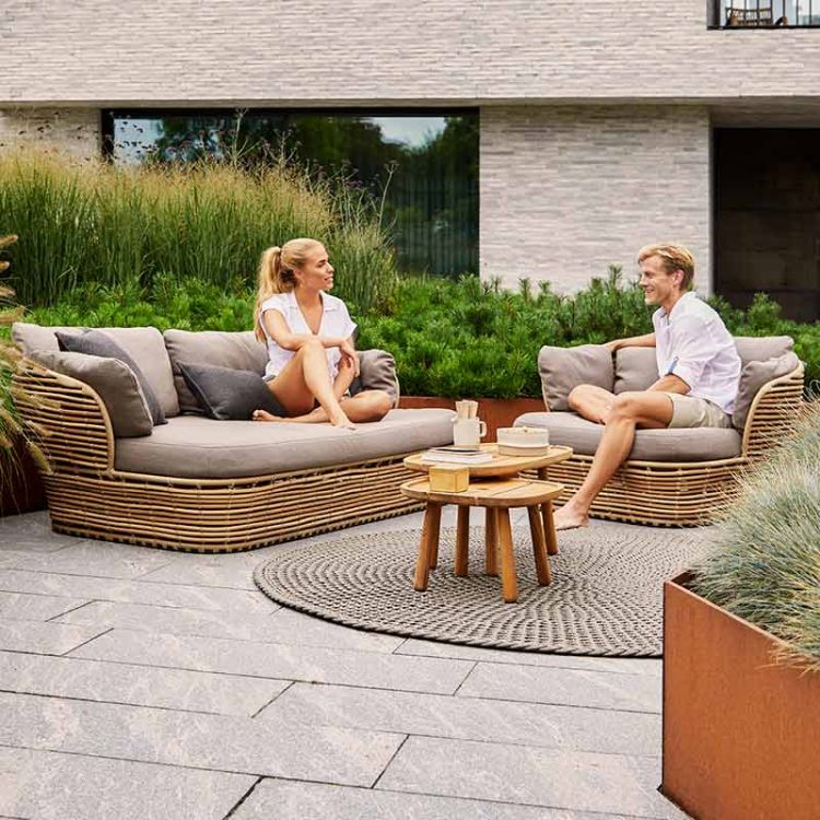 Loungefåtölj Basket Natural Konstrotting Inkl Ljust Cane-Line Airtouch Dynset