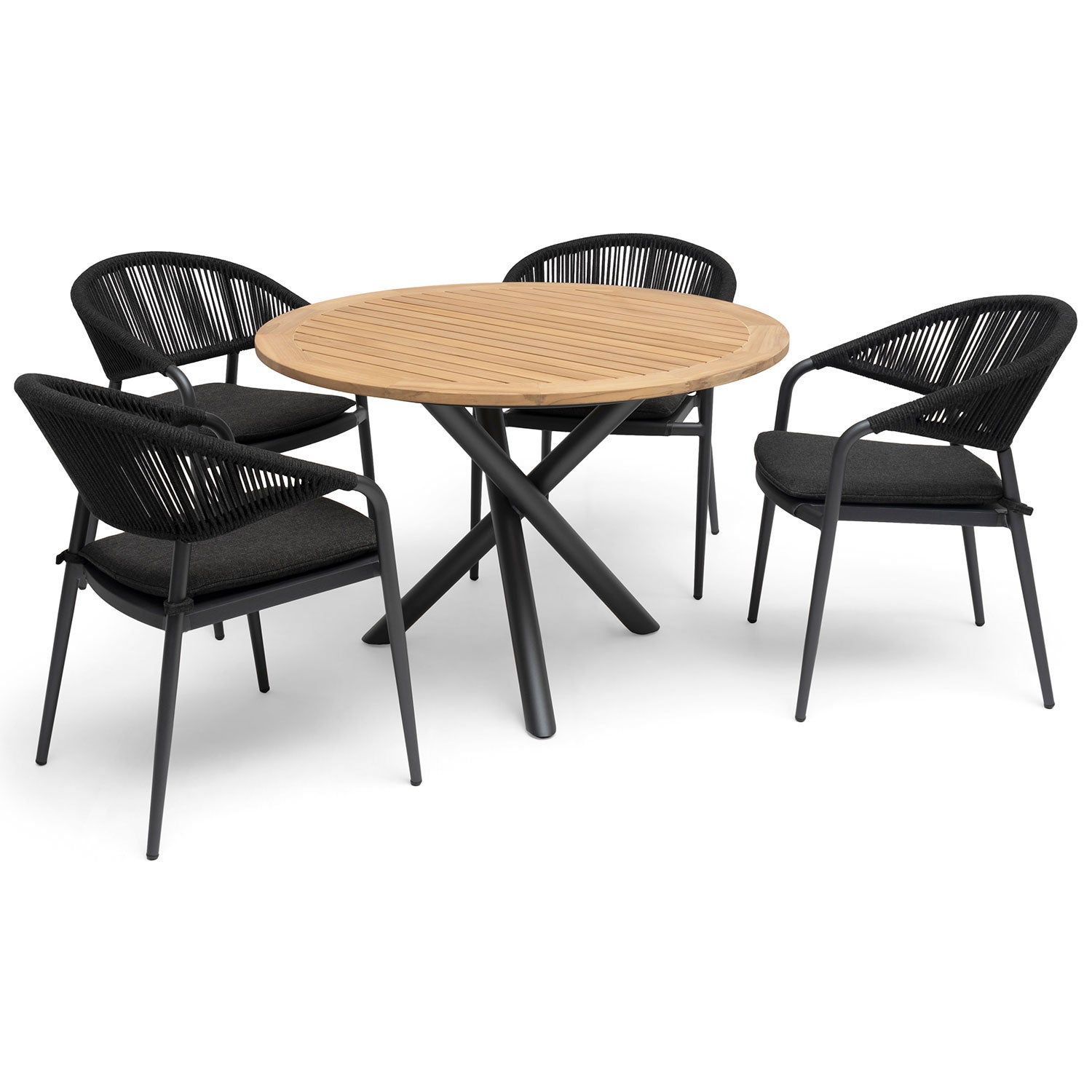 Ekeryd matbord 110 cm teak/aluminium 