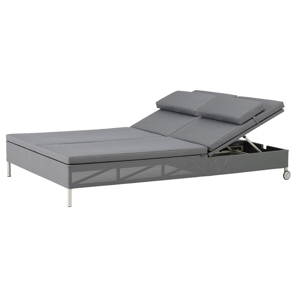 Rest Dubbel solsäng inkl. Grey Natté dynset