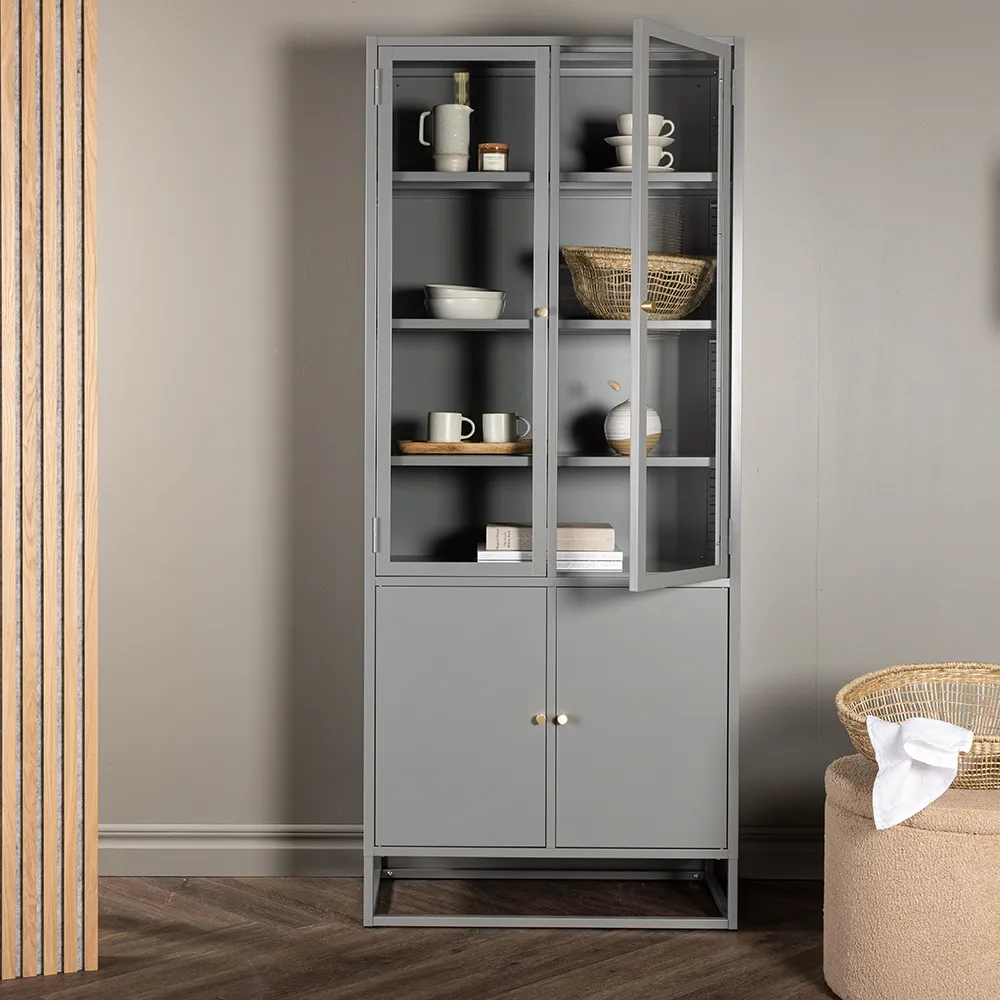 Bakal Vitrinskåp Ljusgrå