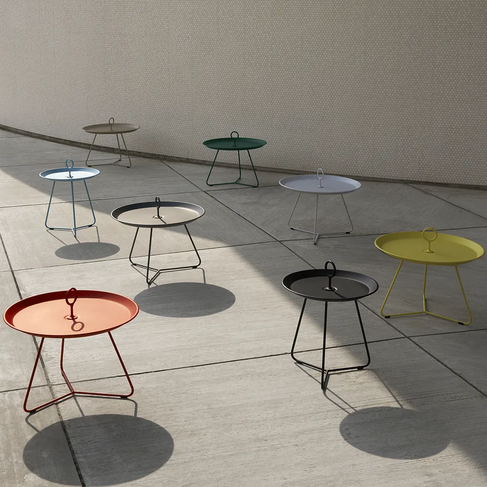 EYELET sidobord Ø45 cm beige