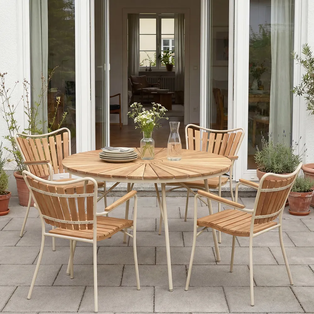 Ellen karmstol sandy grey / teak