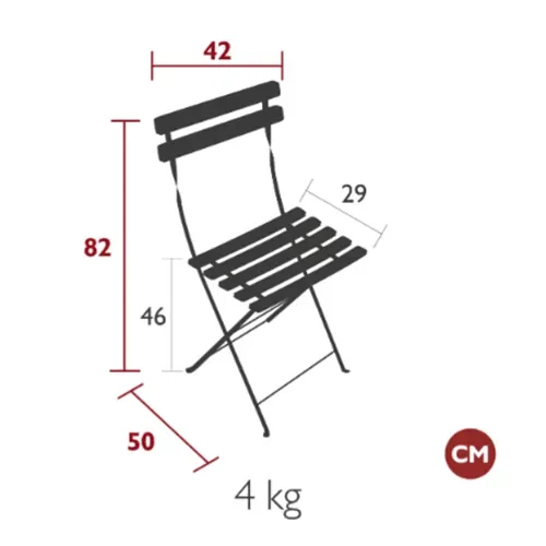 Bistro stol natural Acapulco blue
