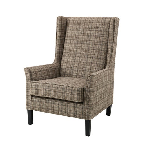 Rockwell tygfåtölj-callum plaid brown